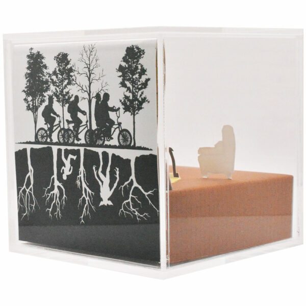 Stranger Things Diorama back view featuring the Christmas lights room scene