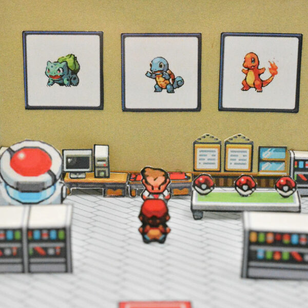 Pokemon Diorama close-up featuring Professor Oak's Lab